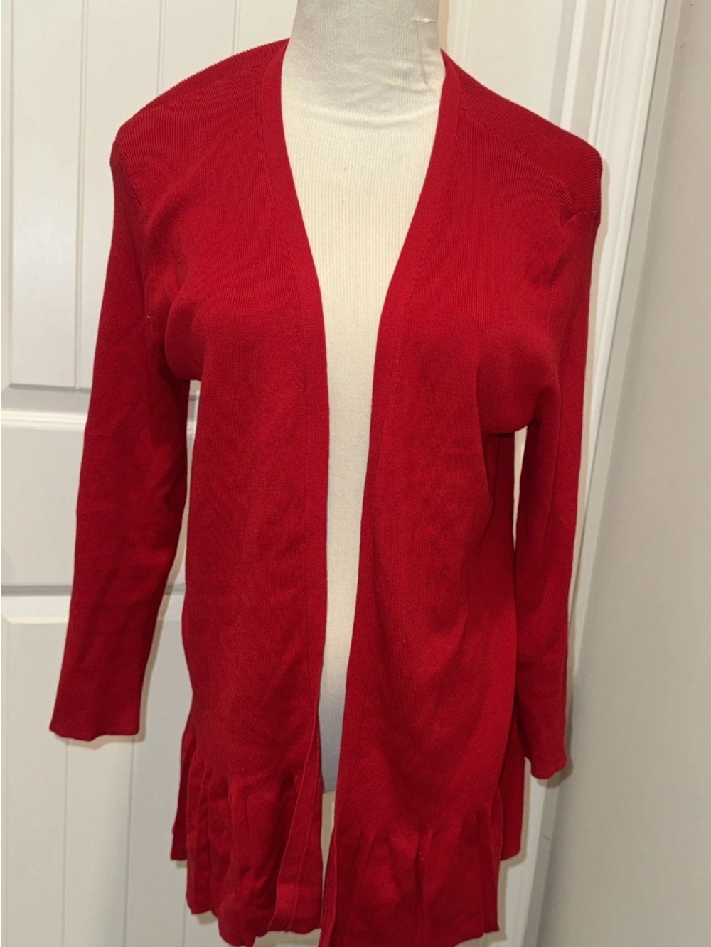 Talbots Red Cardigan Sweater Medium M